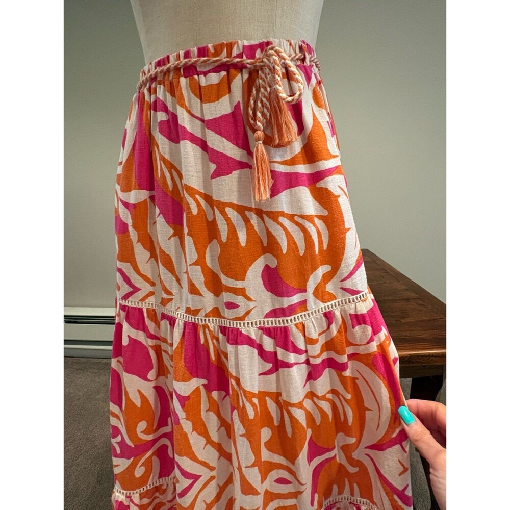 Christian Siriano Tiered Linen Blend Maxi Skirt Size XS - Picture 4 of 11